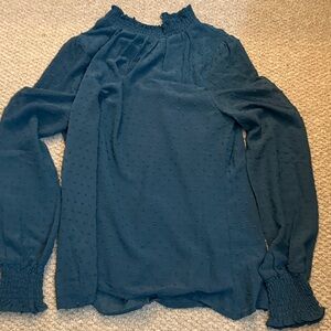 Francesca’s Teal Long Sleeve Blouse